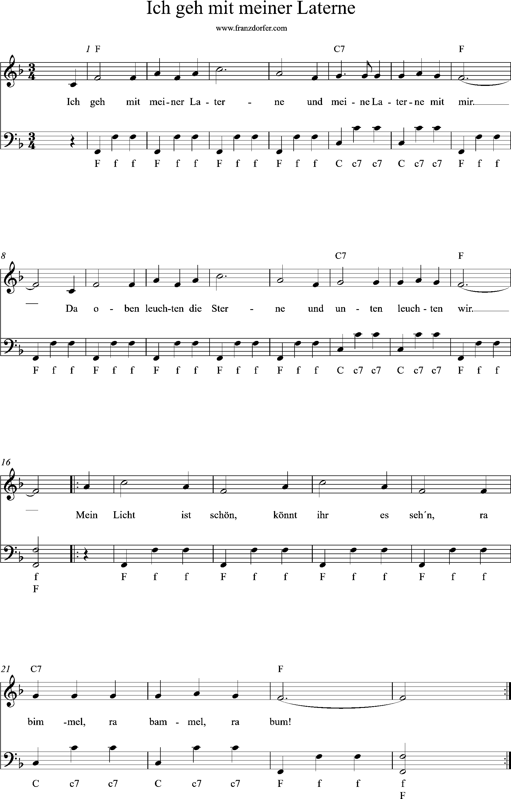 Ich Geh Mit Meiner Laterne Noten Trompete Ich geh mit meiner Laterne